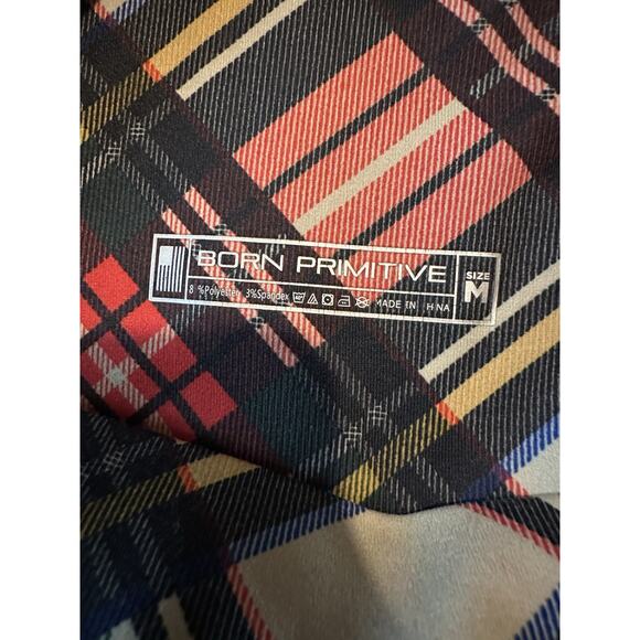 Born Primitive Size Medium Tartan Plaid Workout Shorts Mid Rise Holiday Xmas - Picture 5 of 5